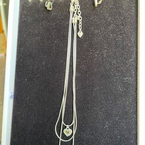 2pc Brighton set, Silver and Gold, Necklace and Earrings